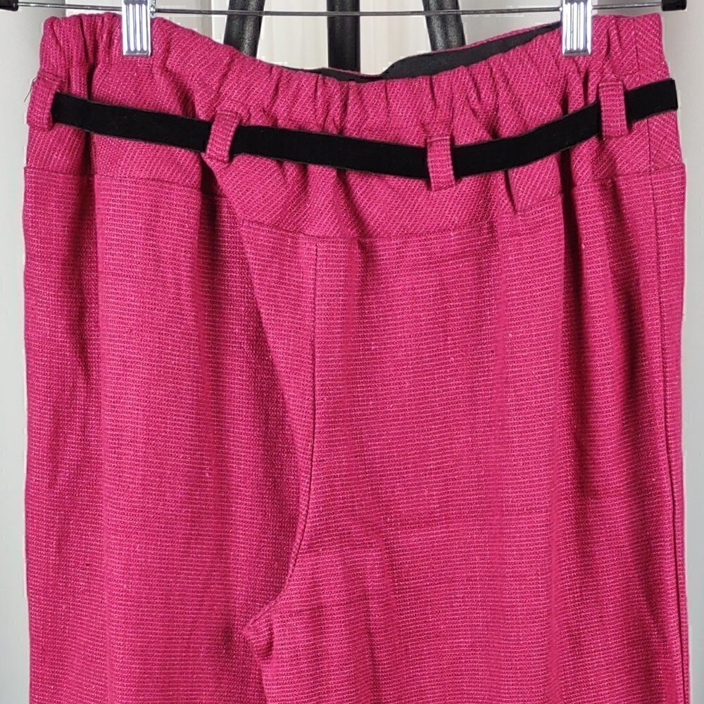 Cottage Clothing Inc. Raspberry & Black Highlights Linen Pants Size Medium (NWT) - Picture 4 of 11
